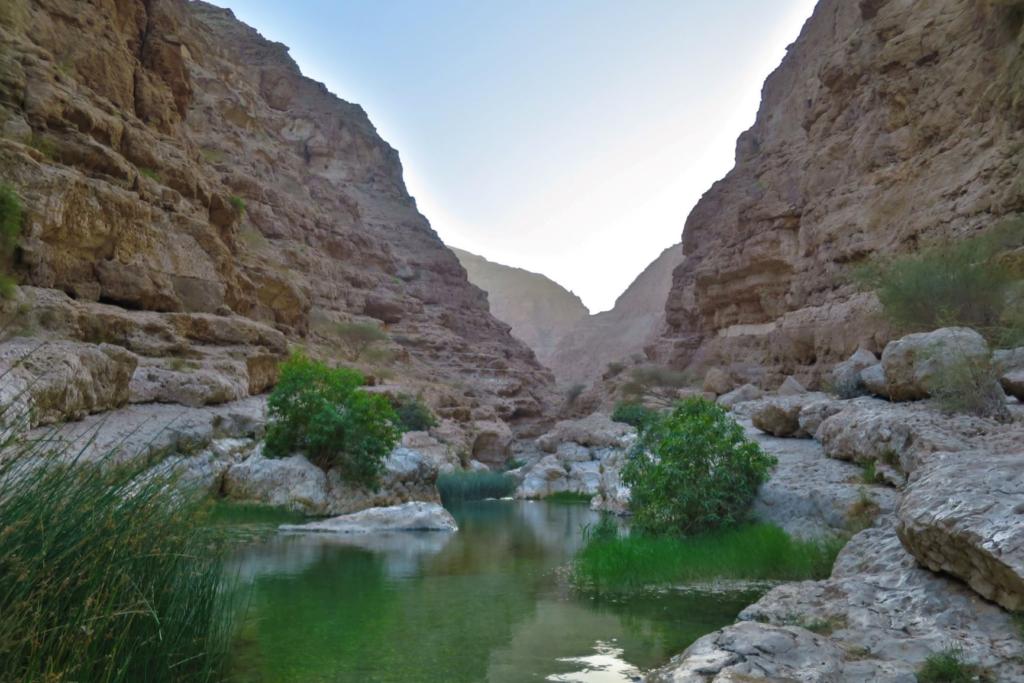 Wadi Shab is a place you can visit in Oman on a budget