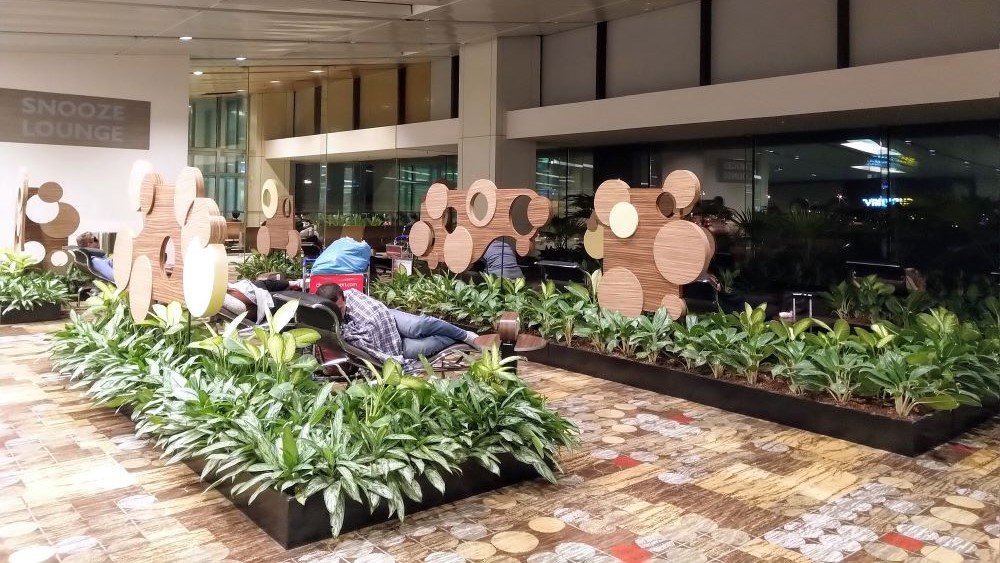 Changi Airport sleeping