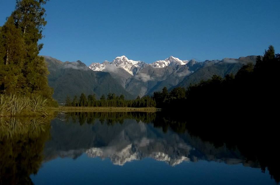 Where you can see Mount Cook and Tasman reflected in the lake