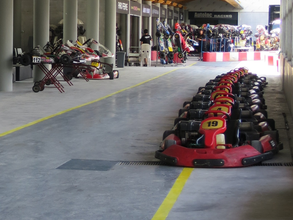 Birel karts waiting for us to complete our first run