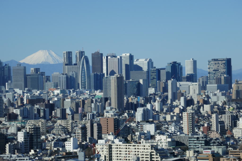 View of Mount Fuji and Shinjuku from Bunkyo Civic Centre