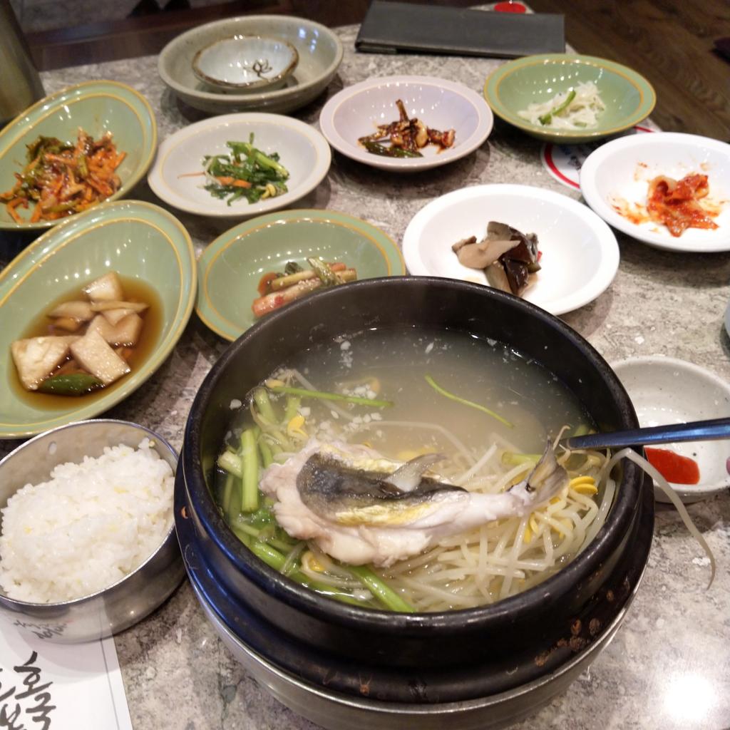 Korean puffer fish in soup