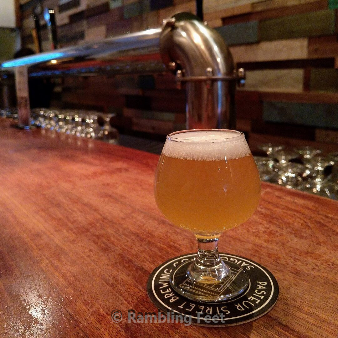 Pasteur street beer glass on a counter