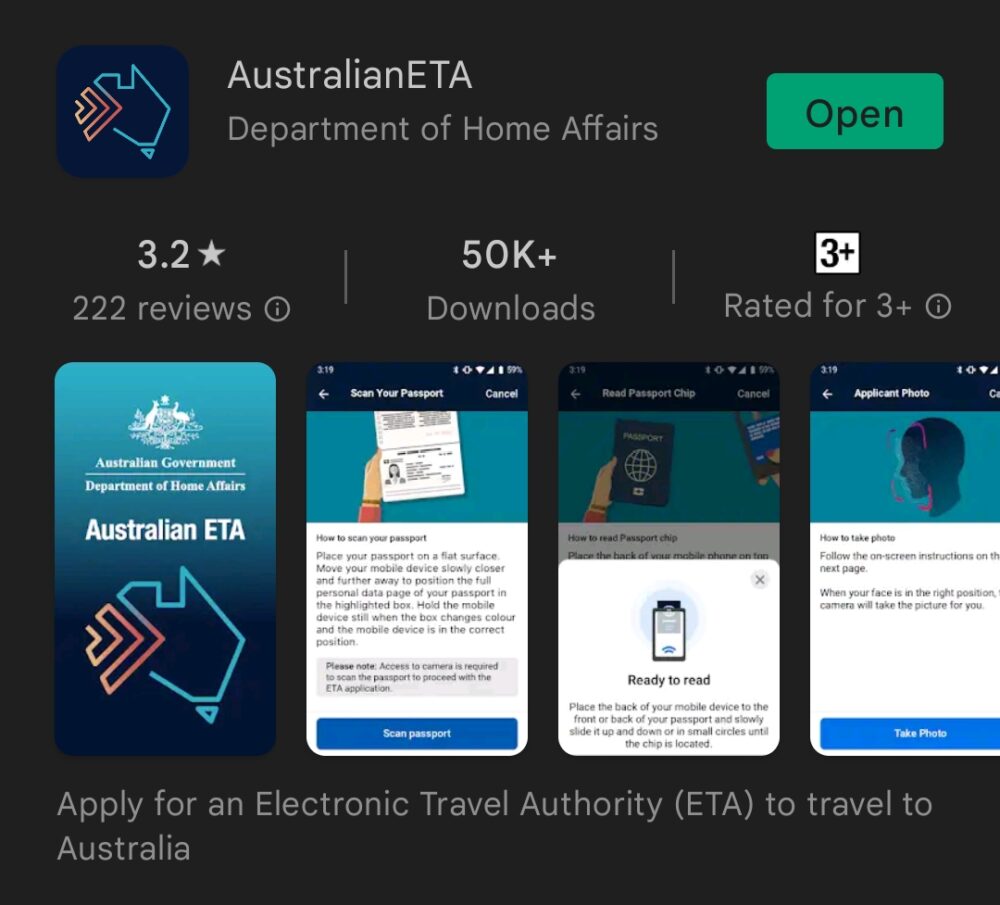 how to apply australia eta visa app google play