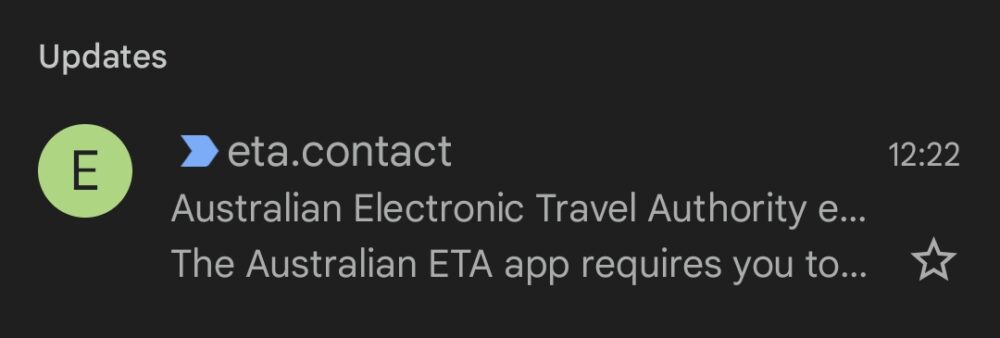 How to apply Australia ETA visa email