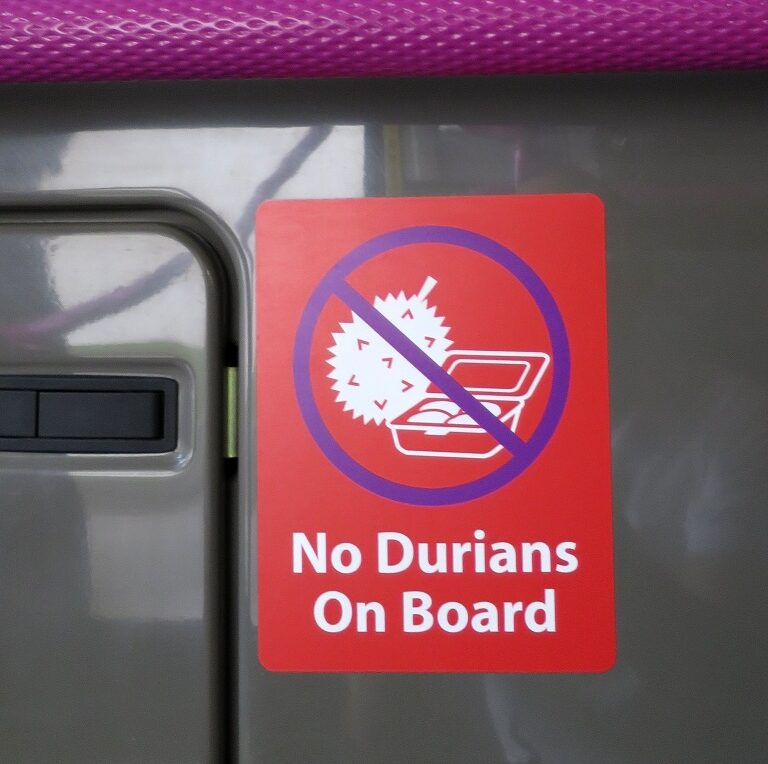 bizarre foods: no durian sign