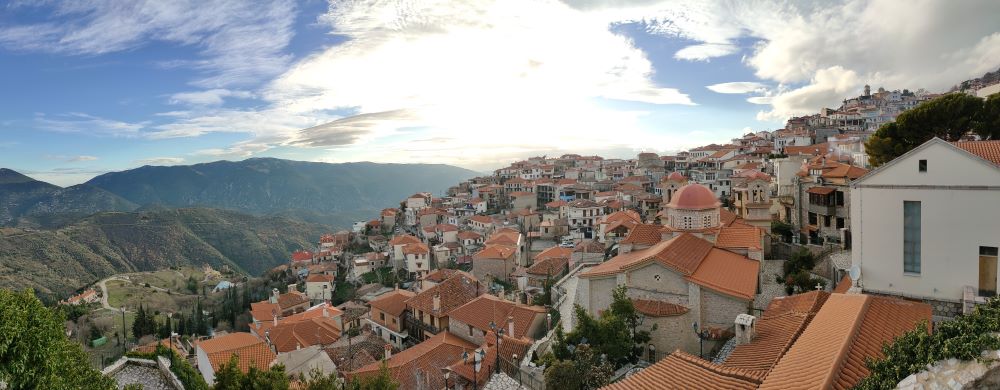 Arachova panorama in Greece