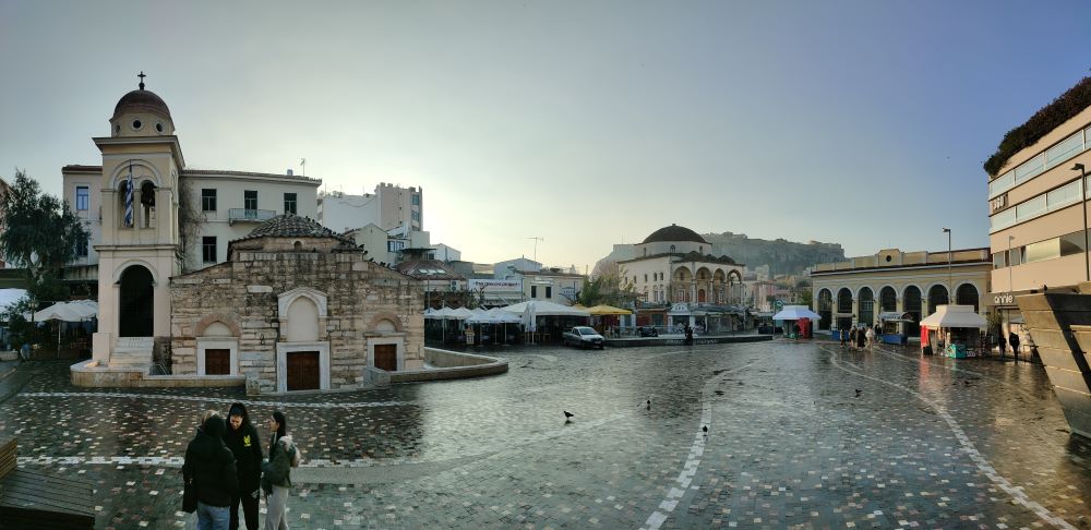 Monastiraki Square, Athens, Greece in winter